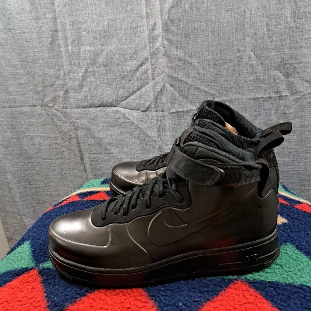 %Nike Air Force 1 Foamposite Cup Triple Black Size 9.5 Ah6771-001 A9